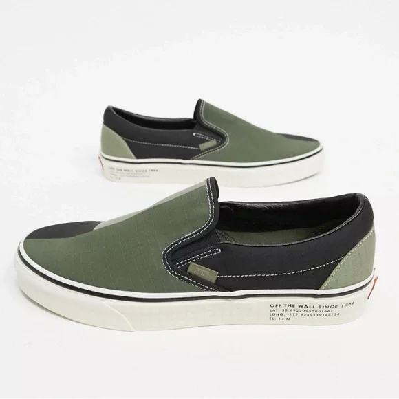 VAN’S | Men’s Classic Slip-On 66 Supply Sneakers |Vetiver Black Green | Size 8.5 - Picture 2 of 13